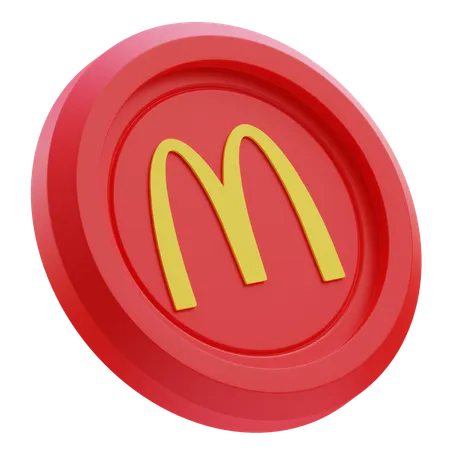 Free Logotipo do McDonald's em moeda circular vermelha 3D Icon