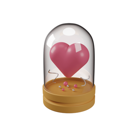Free Love Heart In A Glass  3D Icon