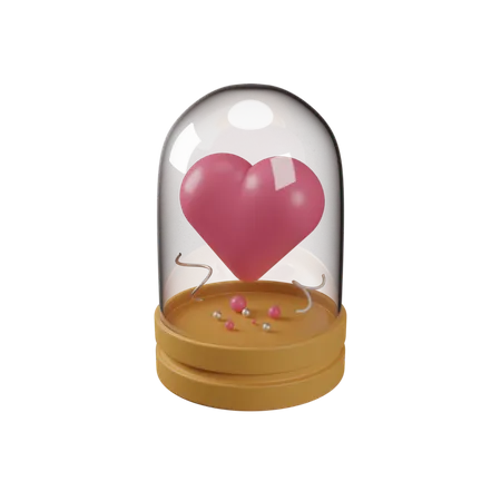 Free Love Heart In A Glass 3D Icon