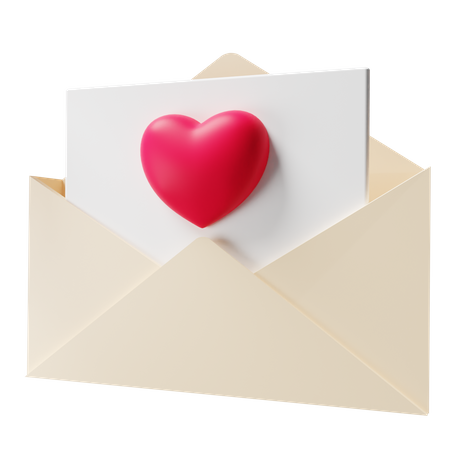 Free Love Letter  3D Icon