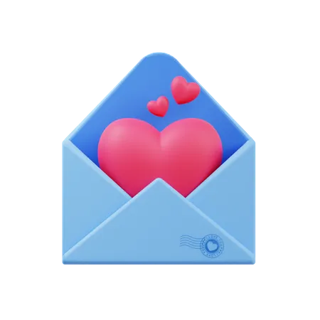 Free Love Letter 3D Illustration