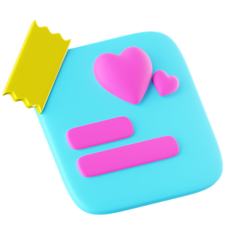 Free Love Note 3D Icon