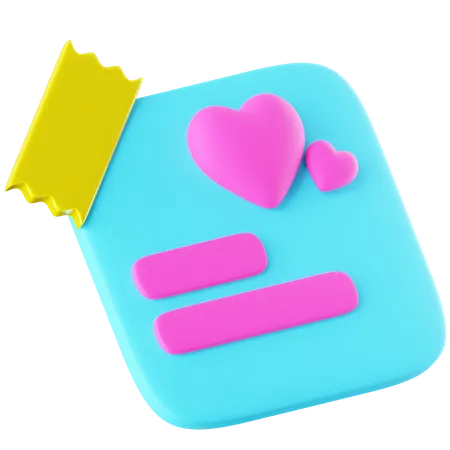 Free Love Note 3D Icon