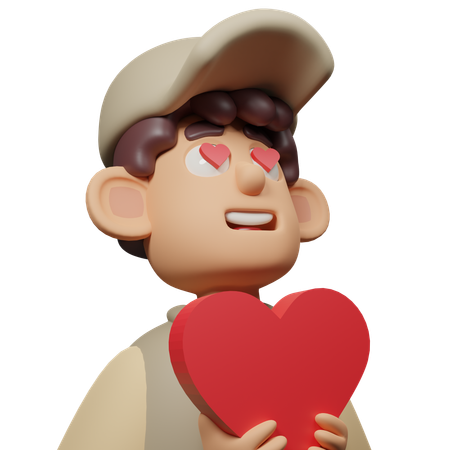 Free Lovestruck Expression Character  3D Icon