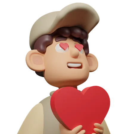 Free Lovestruck Expression Character  3D Icon