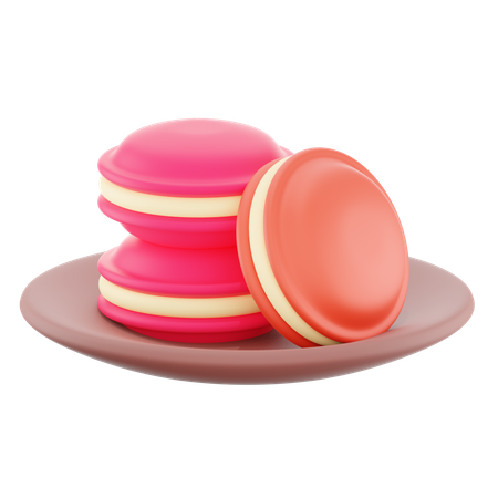 Free Macaron de morango  3D Icon