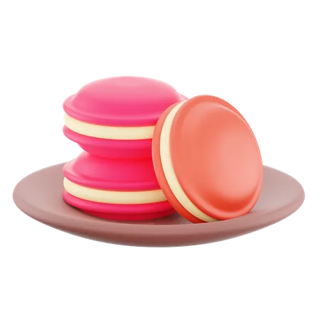 Free Macaron de morango  3D Icon