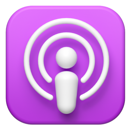 Free Macos Podcasts Logo 3D Illustration