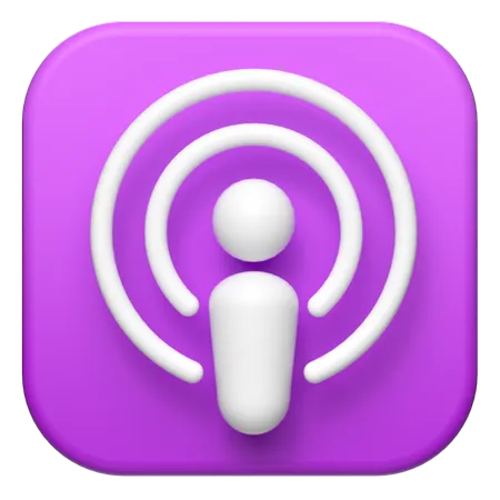 Free Macos Podcasts Logo 3D Illustration