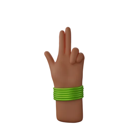 Free Main avec des bracelets montrant le signe du pistolet à doigt  3D Illustration