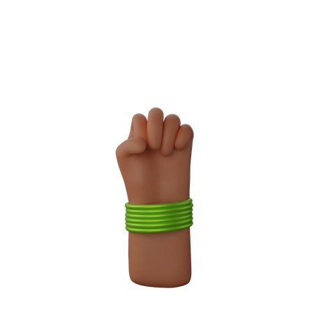 Free Main avec des bracelets montrant le signe du poing de solidarité  3D Illustration