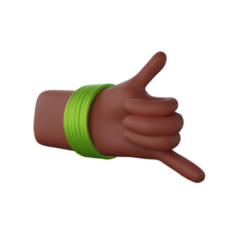 Free Main avec des bracelets montrant le geste Appelez-moi  3D Illustration