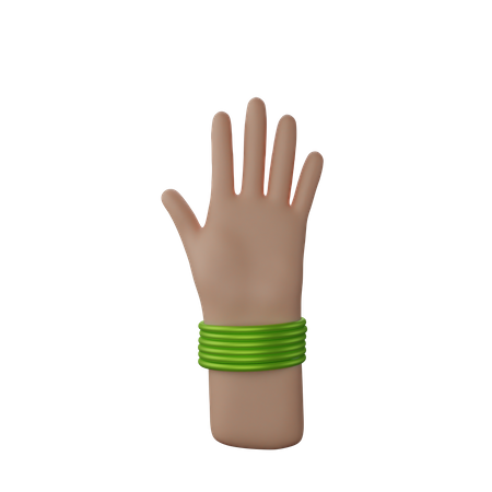 Free Main avec des bracelets montrant le geste d'arrêt  3D Icon