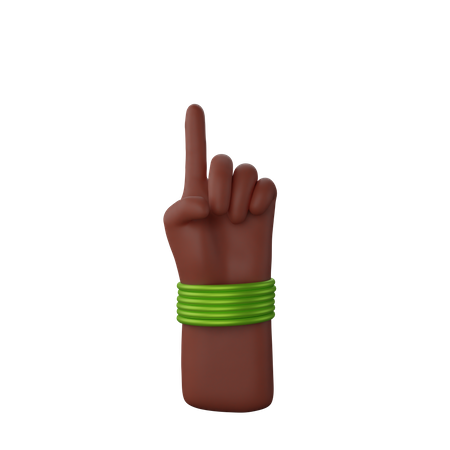 Free Main avec des bracelets montrant le geste du doigt vers le haut  3D Icon