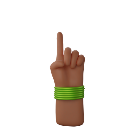 Free Main avec des bracelets montrant le geste du doigt vers le haut  3D Icon