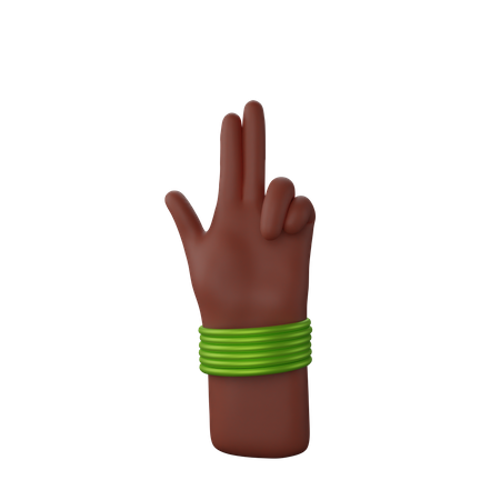 Free Main avec des bracelets montrant le signe du pistolet à doigt  3D Icon