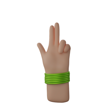 Free Main avec des bracelets montrant le signe du pistolet à doigt  3D Icon