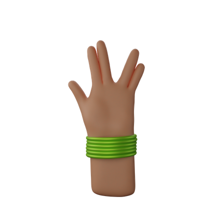 Free Main avec des bracelets montrant le signe Vivre longtemps et prospérer  3D Icon
