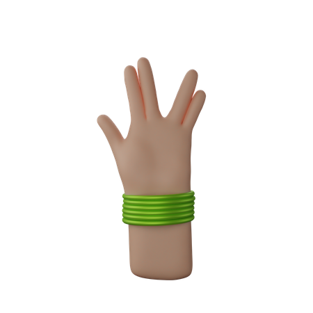 Free Main avec des bracelets montrant le signe Vivre longtemps et prospérer  3D Icon