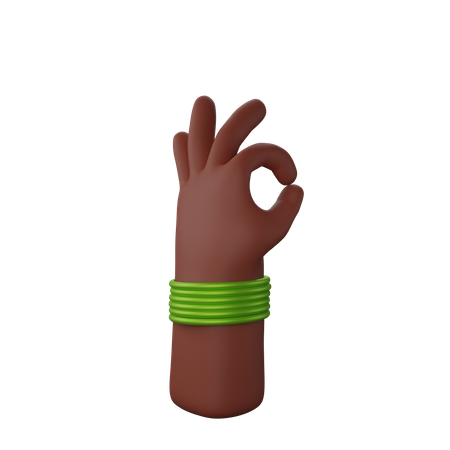 Free Main avec des bracelets montrant tout le geste ok  3D Icon