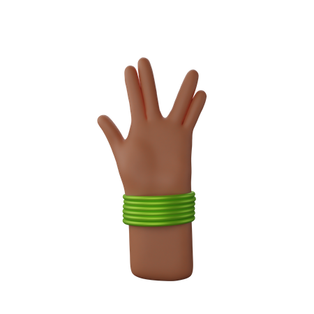 Free Main avec des bracelets montrant un signe de rayon  3D Icon
