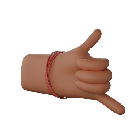 Free Main avec dhaga montrant le geste Appelez-moi  3D Icon