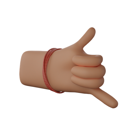 Free Main avec dhaga montrant le geste Appelez-moi  3D Icon