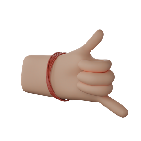 Free Main avec dhaga montrant le geste Appelez-moi  3D Icon