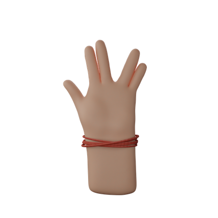 Free Main avec dhaga montrant le signe Vivre longtemps et prospérer  3D Icon