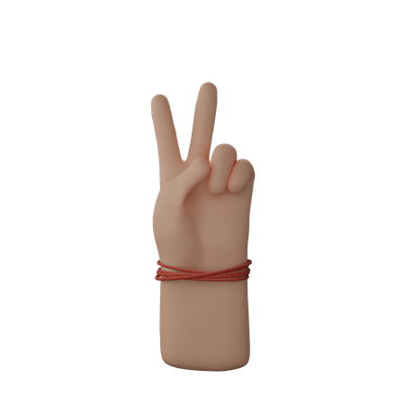 Free Main avec signe de victoire  3D Icon