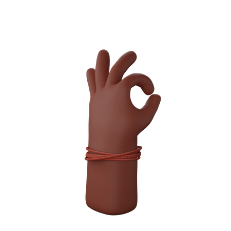 Free Main d'homme cool avec signe ok  3D Icon