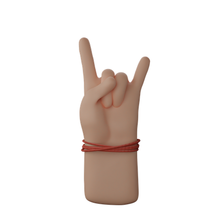 Free Main montrant le signe du rock and roll  3D Icon