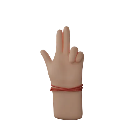 Free Main montrant le signe du pistolet avec les doigts  3D Illustration