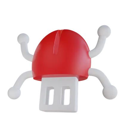 Free Malware Usb  3D Icon