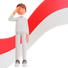 saluting indonesia flag emoji 3d