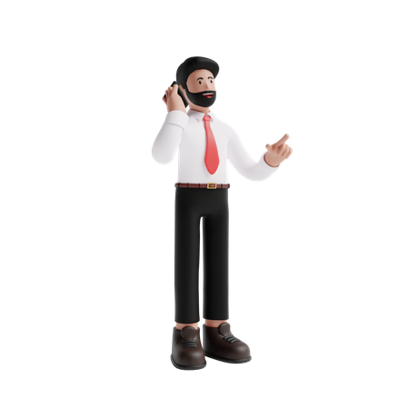Free Man talking on phone 3D Illustration