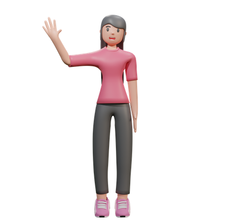 Free Man waiving his hand 3D Illustration