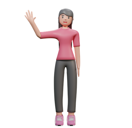 Free Man waiving his hand  3D Illustration