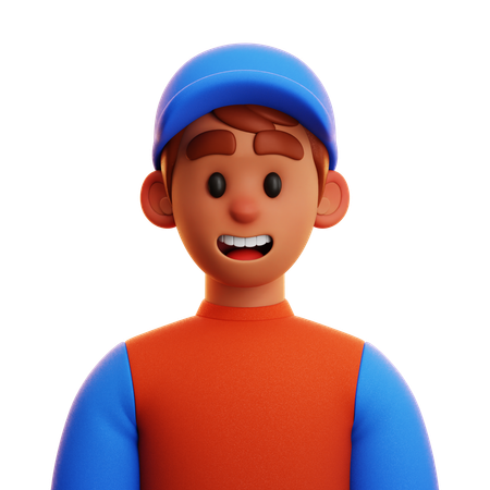 Free MAN WITH HAT  3D Icon