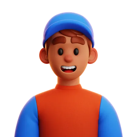 Free MAN WITH HAT  3D Icon