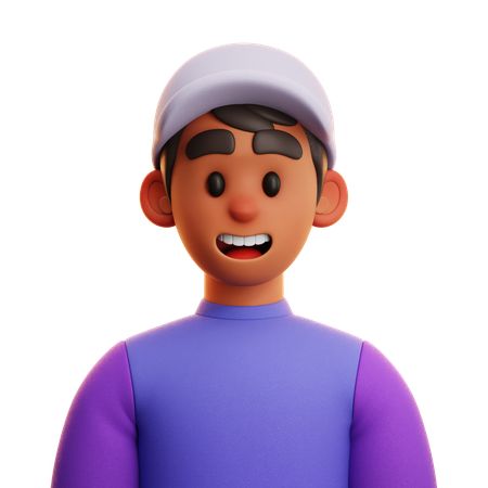 Free MAN WITH HAT  3D Icon