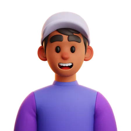 Free MAN WITH HAT  3D Icon