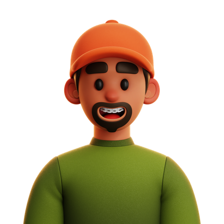 Free MAN WITH HAT  3D Icon