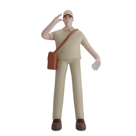 Free Männlicher Briefträger  3D Icon