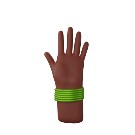 Free Mano con brazaletes mostrando gesto de Stop  3D Icon