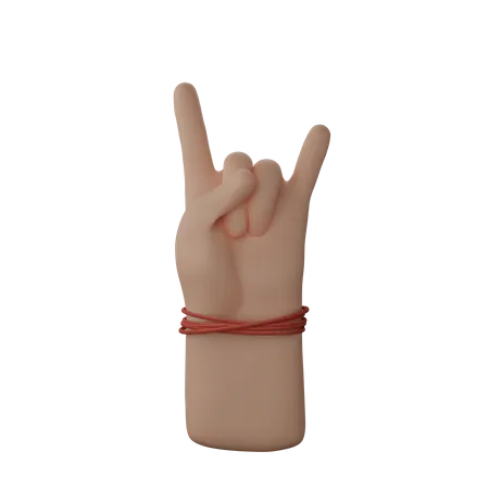 Free Mano mostrando signo de rock and roll  3D Illustration