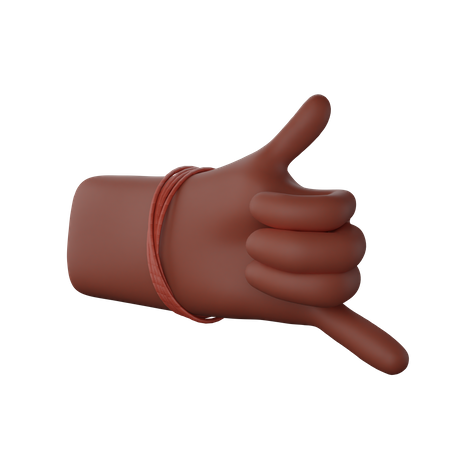Free Mão com dhaga mostrando gesto de me chamar  3D Illustration