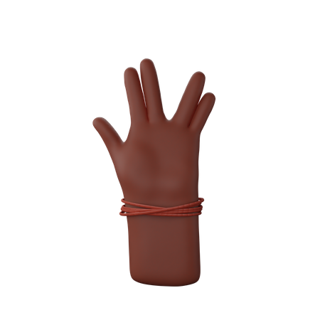 Free Mão com dhaga mostrando sinal de vida longa e próspera  3D Illustration