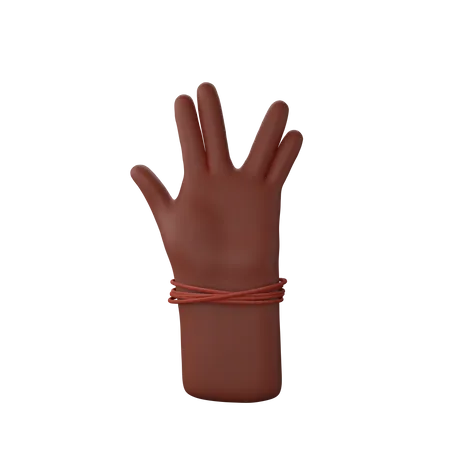 Free Mão com dhaga mostrando sinal de vida longa e próspera  3D Illustration