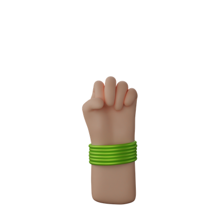 Free Mão com pulseiras mostrando sinal de punho de solidariedade  3D Illustration